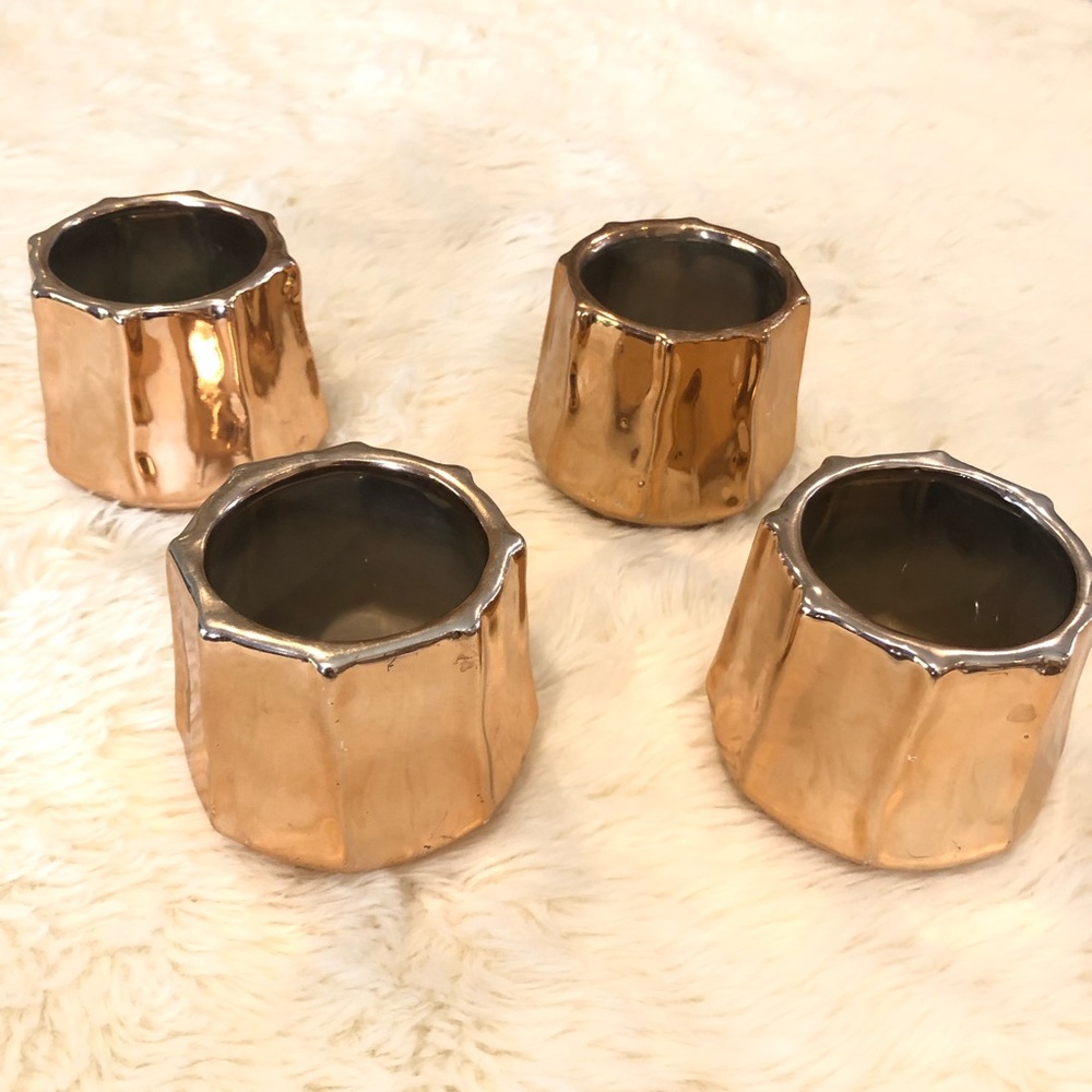 Set of 4 Copper Glazed Votives
